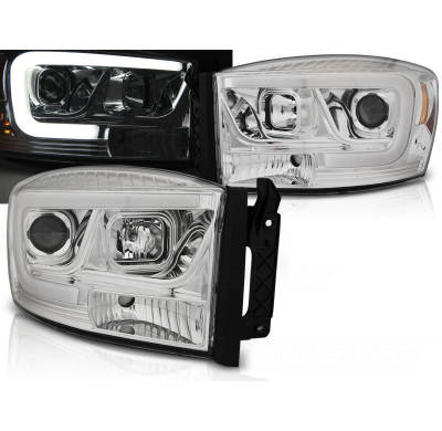 Faros Delanteros Dodge Ram 06-08 Tube Light Cromado