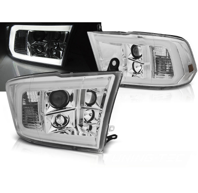 Faros Delanteros Luz Diurna Dodge Ram 09-18 Tube Light Cromado