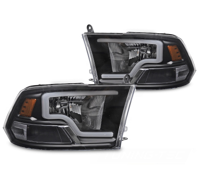 FAROS DELANTEROS DODGE RAM 09-18 LUZ TUBO NEGRA