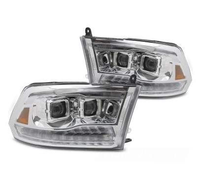 FAROS DELANTEROS DODGE RAM 09-18 DOBLE CROMO