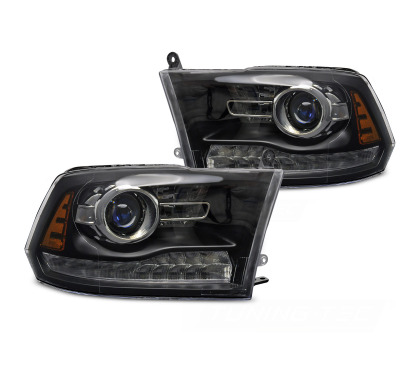 FAROS DELANTEROS Dodge Ram 09-18 negro