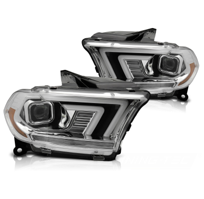 FAROS DELANTEROS CROMADOS TUBO SEQUENCIALES para DODGE DURANGO 10-13