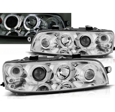 Faros Delanteros Angel Eyes Fiat Punto 2 10.99-06.03 Cromados