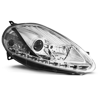 Fiat Grande Punto 09.05-08 Faros Delanteros Luz Diurna Cromados