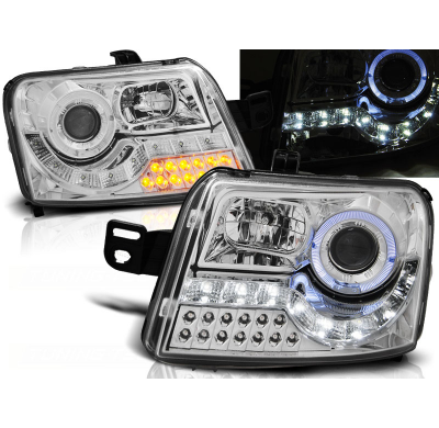 Faros Delanteros Luz Diurna Fiat Panda 03- Cromados