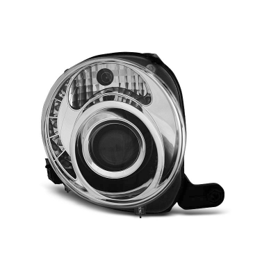 Faros Delanteros Luz Diurna Fiat 500 07- Cromado Led