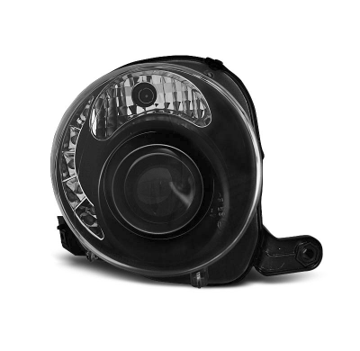 Faros Delanteros Luz Diurna Fiat 500 07- Negro Led