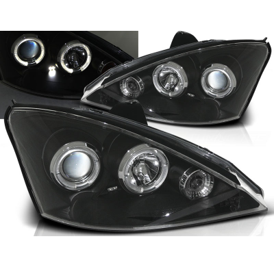 Faros Delanteros Angel Eyes Ford Focus 11.01-10.04 Fondo Negro