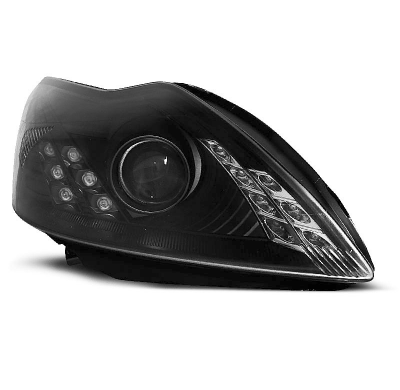 Faros Delanteros Luz Diurna Ford Focus 02.08-10 Fondo Negro