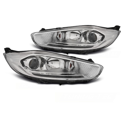 Faros Delanteros Ford Fiesta Mk7 13-16 Led Drl Cromado