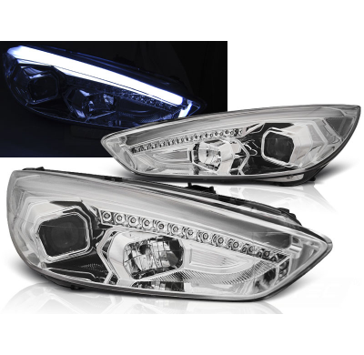 Faros Delanteros Ford Focus Mk3 15- Cromado Drl Led