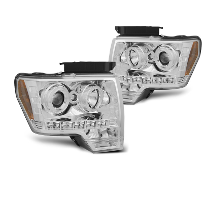 Faros Delanteros Angel Eyes Cromado Ford F150 Mk12 08-14