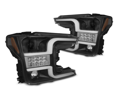 FAROS DELANTEROS LUZ DIURNA TUBE LIGHT NEGRO PARA FORD F150 MK13 17-20