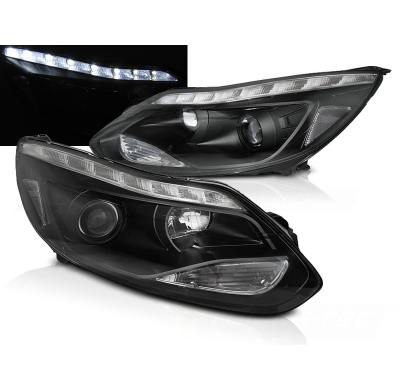 FAROS DELANTEROS FORD FOCUS MK3 11- 10.14 LED NEGRO