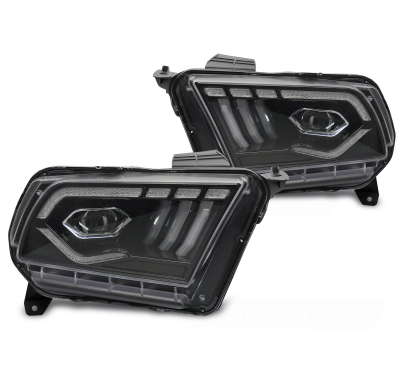 FAROS DELANTEROS LED NEGROS LUZ DIURNA aptos para FORD MUSTANG 10-13