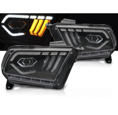 FAROS DELANTEROS LED NEGROS LUZ DIURNA aptos para FORD MUSTANG 10-13