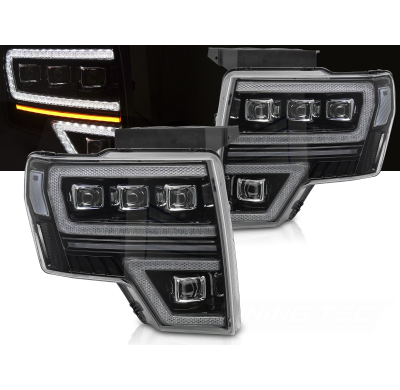 FAROS DELANTEROS Luces LED LUZ DIURNA NEGRAS COMPLETAS FORD F150 MK12 08-14