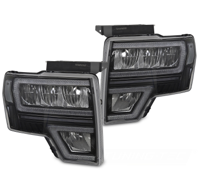 FAROS DELANTEROS LED LUZ DIURNA secuenciales negras Ford F150 MK12 08-14