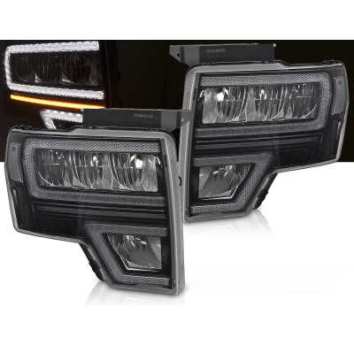 FAROS DELANTEROS LED LUZ DIURNA secuenciales negras Ford F150 MK12 08-14