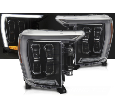 FAROS DELANTEROS LED NEGROS LUZ DIURNA aptos para FORD F150 MK14 20-23