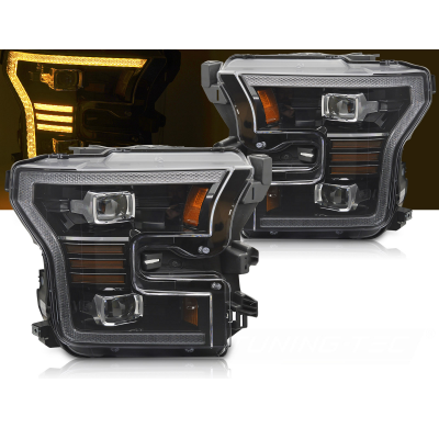 FAROS DELANTEROS LED NEGROS para FORD F150 MK13 14-17
