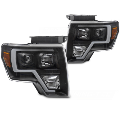 FAROS DELANTEROS FORD F150 MK12 08-14 LUZ DE TUBO NEGRA