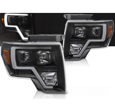 FAROS DELANTEROS FORD F150 MK12 08-14 LUZ DE TUBO NEGRA