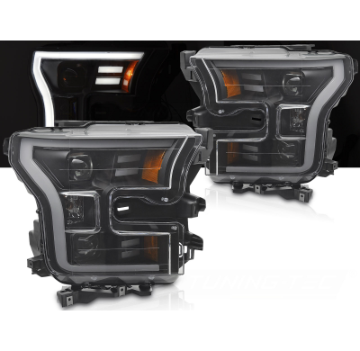 FAROS DELANTEROS TUBO LUZ NEGRO aptos para FORD F150 MK13 14-17