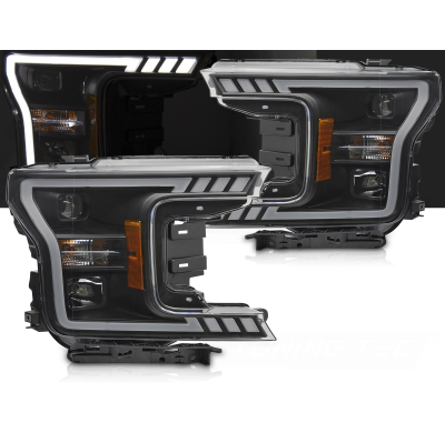 FAROS DELANTEROS TUBO LUZ NEGRO aptos para FORD F150 MK13 17-20