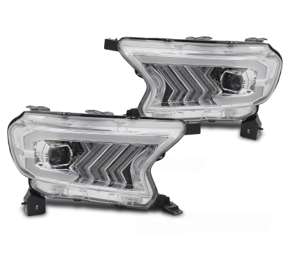 FAROS DELANTEROS TUBO CROMADO para FORD RANGER V 16-22