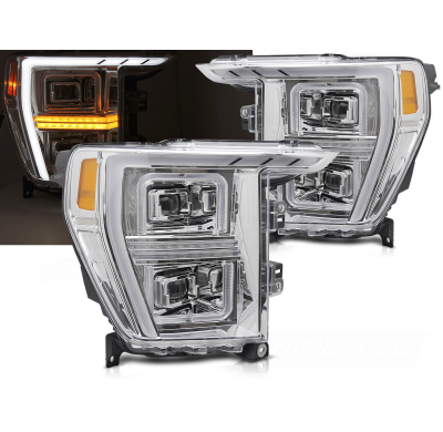 FAROS DELANTEROS LED CROMADOS PARA FORD F150 MK14 20-23