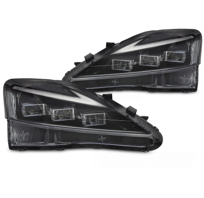 FAROS DELANTEROS LED COMPLETOS LEXUS IS 06-13 LED NEGRO
