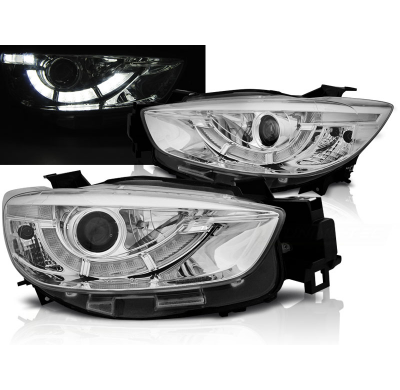 Faros Luz Diurna Mazda Cx5 11-15 Cromado R87 Luz Diurna Real