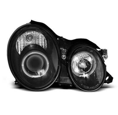 Faros Delanteros Angel Eyes Mercedes W208 Clk 03.97-04.02 Fondo Negro
