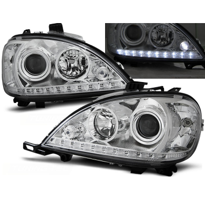 Faros Delanteros Luz Diurna Mercedes W163 Ml M-Klasa 03.98-08.01 Cromados