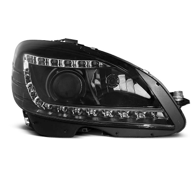 Mercedes W204 07-10 Faros Delanteros Luz Diurna Fondo Negro H7