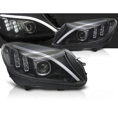 TUBO DE FAROS LED NEGRO para MERCEDES W205 14-18
