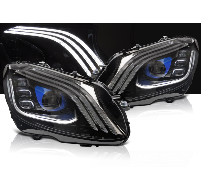 FAROS DELANTEROS LED COMPLETOS NEGROS para MERCEDES W205 14-21