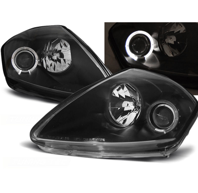 Faros Delanteros Angel Eyes Mitsubishi Eclipse D50 00-05 Negro