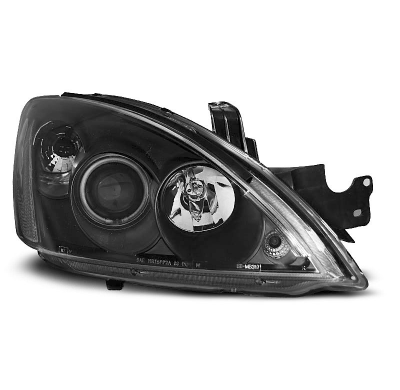 Faros Delanteros Angel Eyes Mitsubishi Lancer 7 04-07 Fondo Negro