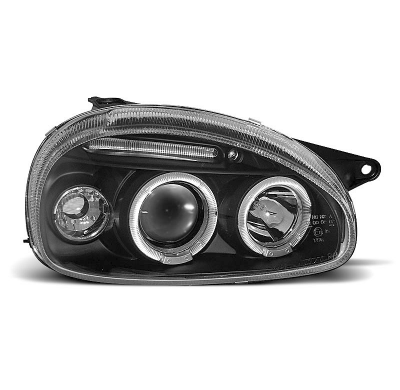 Faros Delanteros Angel Eyes Opel Corsa B 02.93-10.00 Fondo Negro