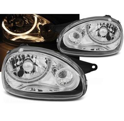 Faros Delanteros Angel Eyes Opel Corsa B 02.93-10.00 Cromados