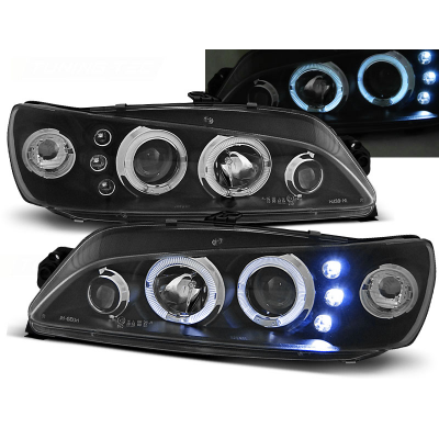 Faros Delanteros Angel Eyes Peugeot 306 05.97-03.01 Fondo Negro