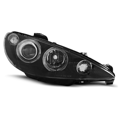 Faros Delanteros Angel Eyes Peugeot 206 02-Fondo Negro
