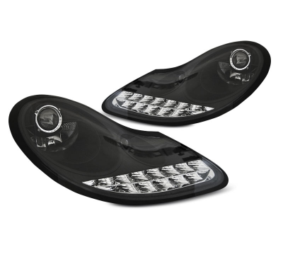 Faros Delanteros Luz Diurna Negro Para Porsche Boxster 96-04 /911 996