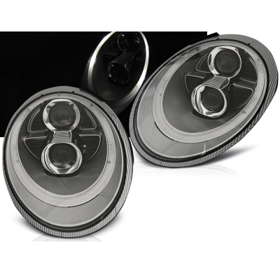 Faros Delanteros Luz Diurna Porsche 911 (997) 04-09 Silver Tube Light Hid Xenon