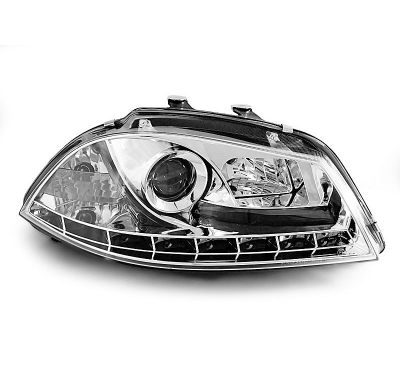 Faros Delanteros Luz Diurna Seat Ibiza 6l 04.02-08 Cromados