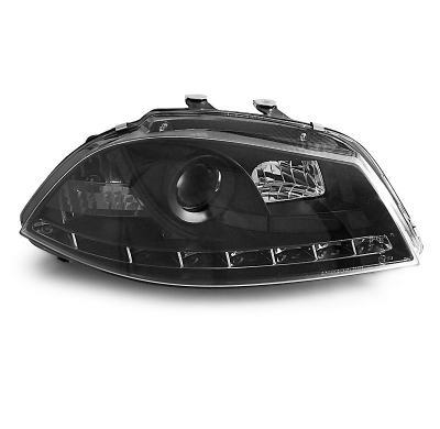 Faros Delanteros Luz Diurna Seat Ibiza 6l 04.02-08 Fondo Negro