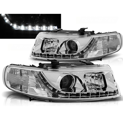Faros Delanteros Luz Diurna Seat Leon / Toledo 04.99-08.04 Cromados