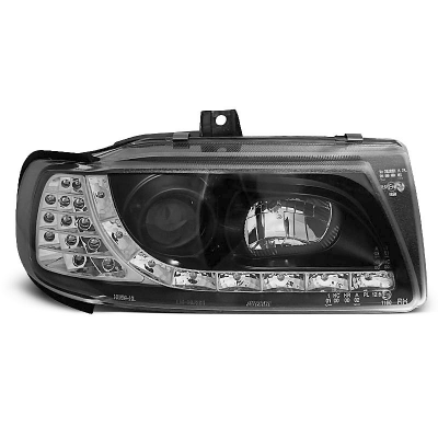 Seat Ibiza/Cordoba/Polo Variant, Sedan 10.93-08.99 Faros Delanteros Luz Diurna Fondo Negro